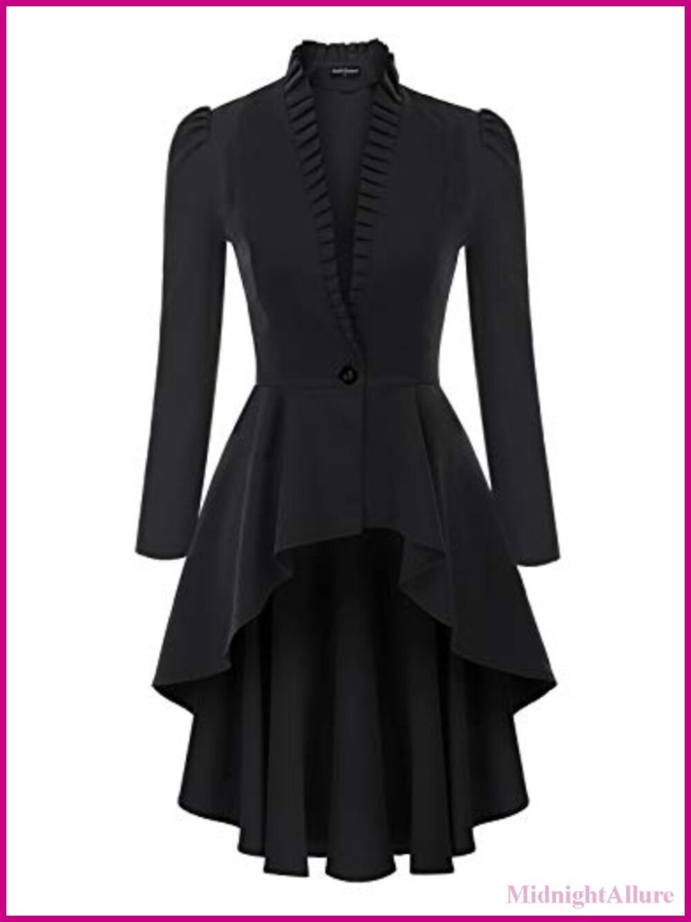Steampunk Long Jacket Women Vintage Pirate Coat V-Neck Puff Sleeve